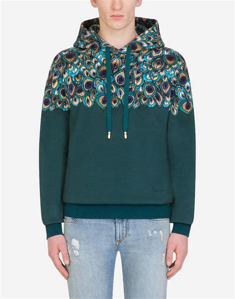 dolce gabbana jersey hoodie with feather print|Dolce & Gabbana sweatshirt farfetch.